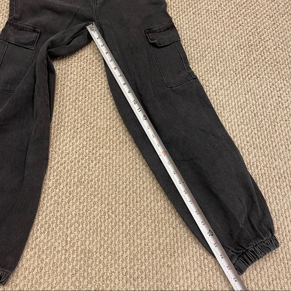 Pacsun high waisted boyfriend cargo Jean Joggers Black 0178 - Picture 8 of 10